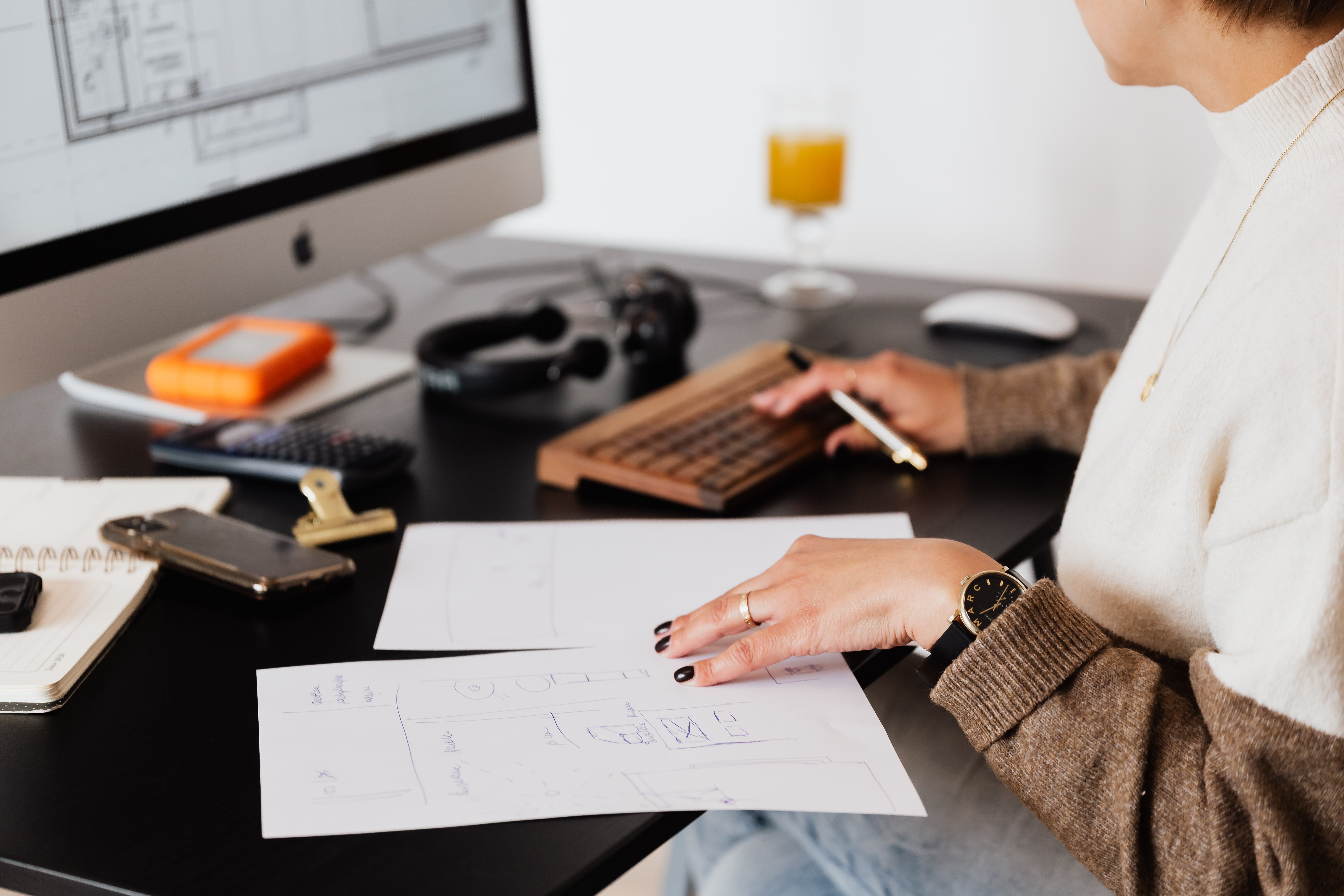 woman working at computer